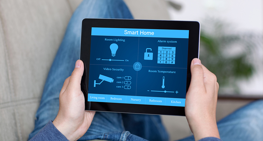 The ability to access and control security components from a mobile device is one of the top smart home trends in Fort Smith. Close-up of smart home security app.